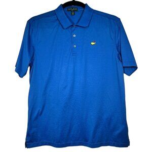 Augusta National Mens Blue Pima Flag Logo Short Sleeve Golf Polo Shirt Size XL